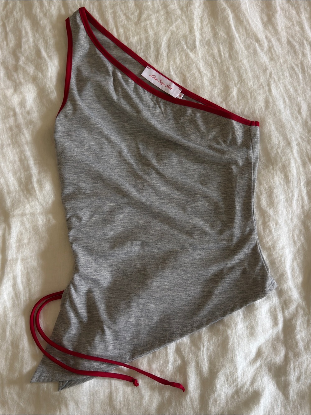 Lisa Says Gah One Shoulder Erin Tank Heather Grey - Picture 3 of 7